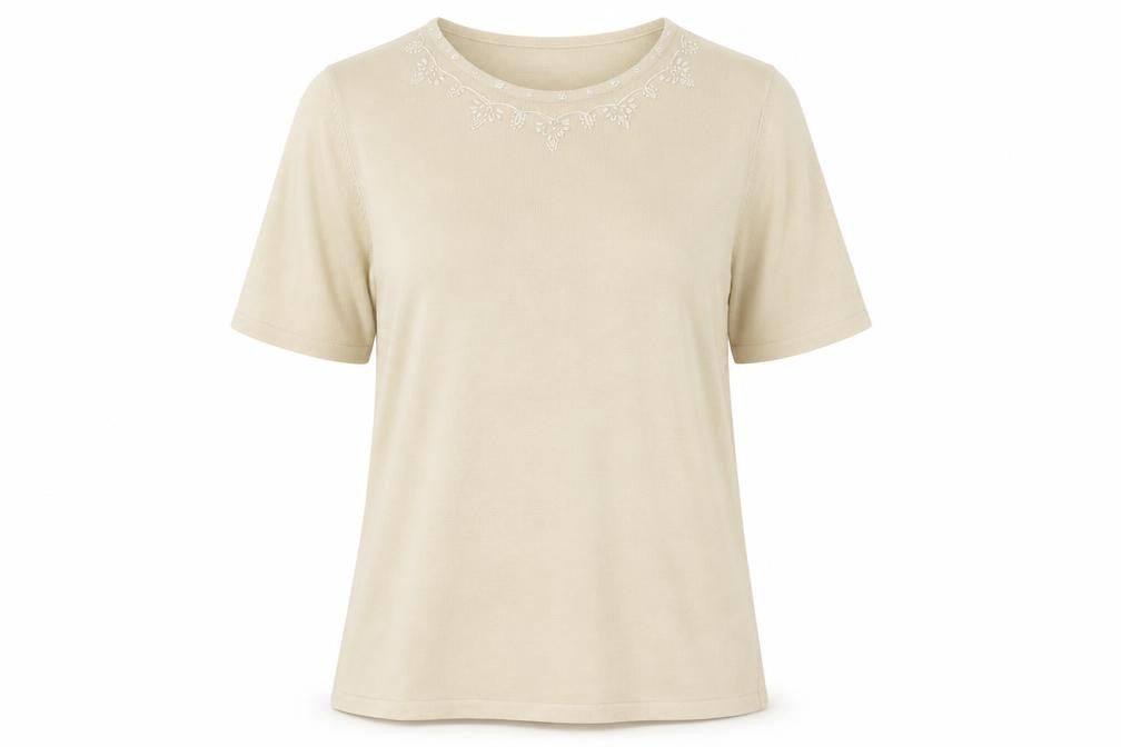 BHS Womens Beige Round Neck Acrylic Pullover Jumper Size 18