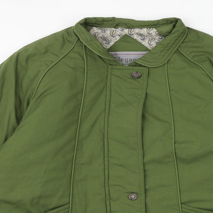 Eleganze Womens Green Jacket Size S Zip