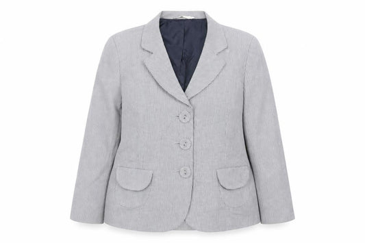 BHS Womens Grey Striped Cotton Jacket Blazer Size 20