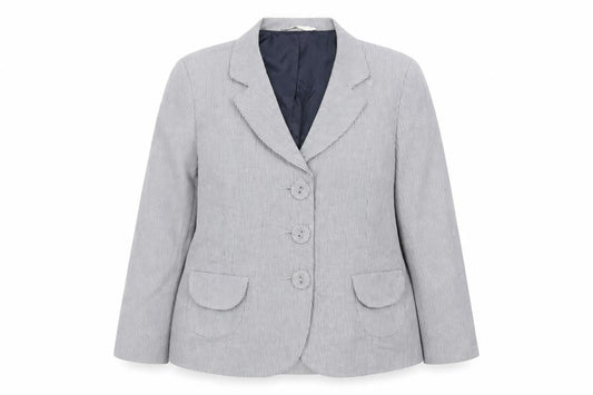 BHS Womens Grey Striped Cotton Jacket Blazer Size 20