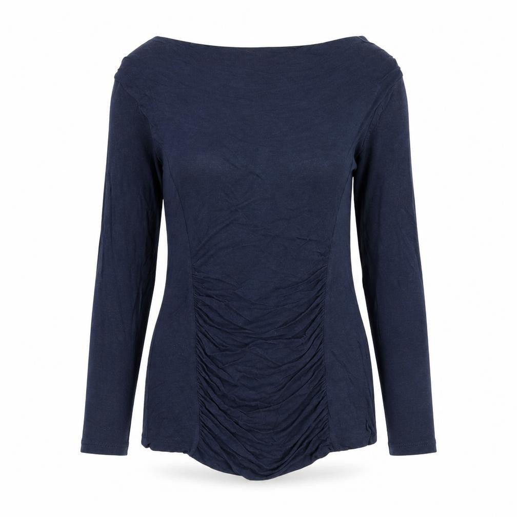 Phase Eight Womens Blue Viscose Basic Blouse Size M Round Neck