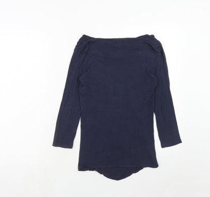 Phase Eight Womens Blue Viscose Basic Blouse Size M Round Neck