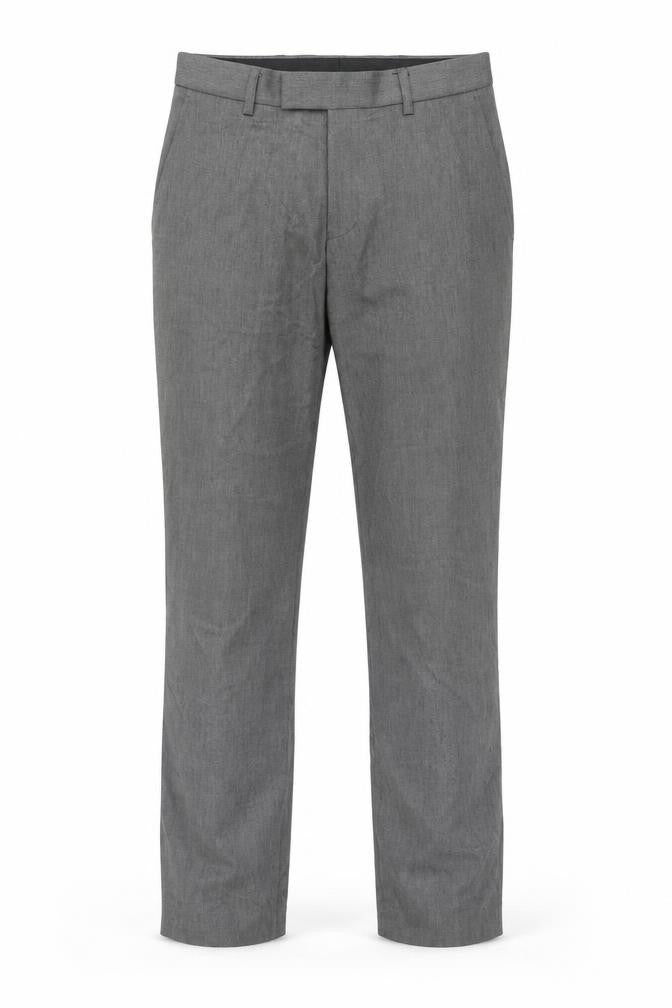 Marks & Spencer Mens Grey Polyester Trousers Size 30 in L33 in Regular Hook & Eye