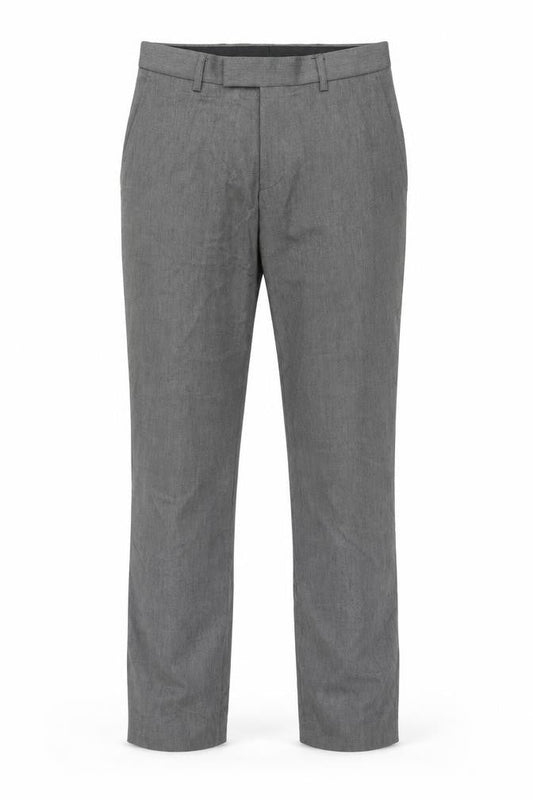 Marks & Spencer Mens Grey Polyester Trousers Size 30 in L33 in Regular Hook & Eye