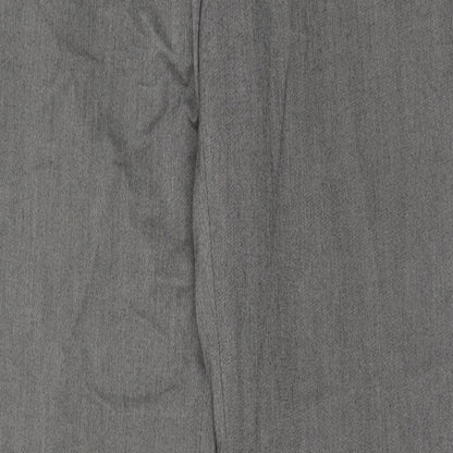 Marks & Spencer Mens Grey Polyester Trousers Size 30 in L33 in Regular Hook & Eye
