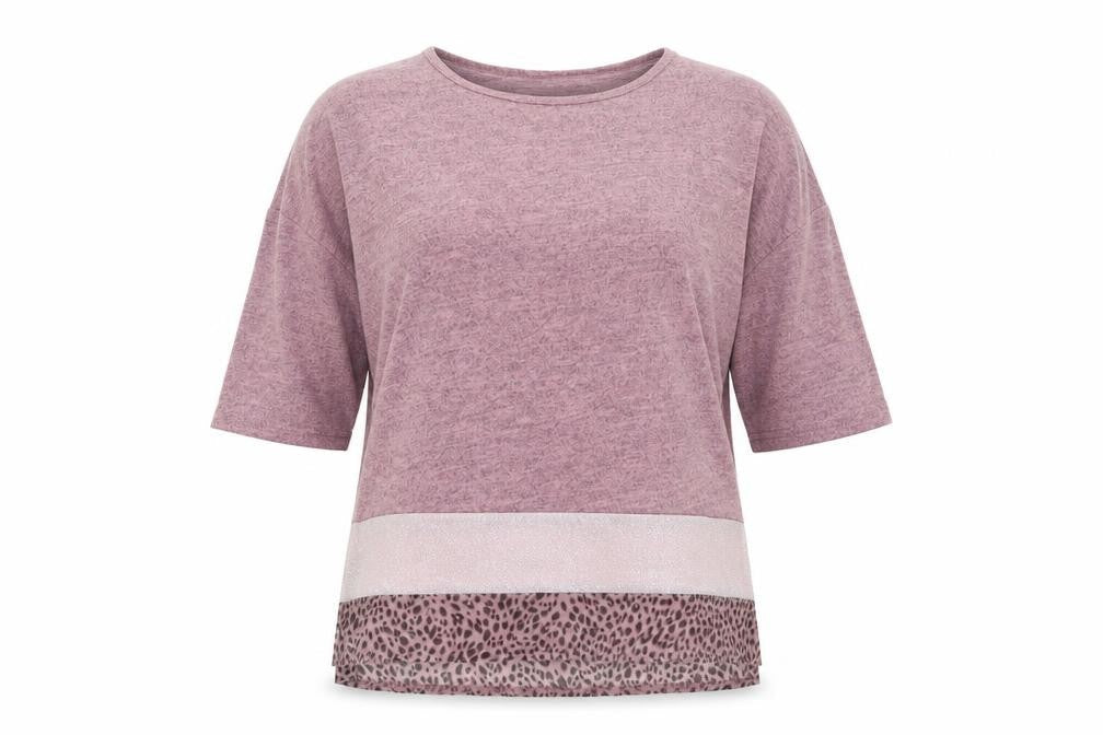 Klass Womens Pink Viscose Basic T-Shirt Size S Round Neck