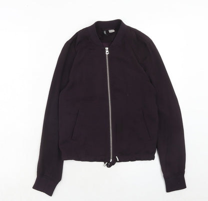 H&M Womens Purple Bomber Jacket Jacket Size 4 Zip