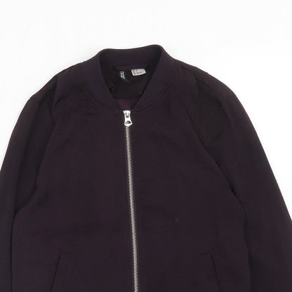 H&M Womens Purple Bomber Jacket Jacket Size 4 Zip