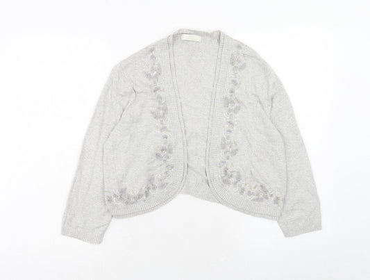 Marks and Spencer Womens Grey V-Neck Viscose Cardigan Jumper Size 16