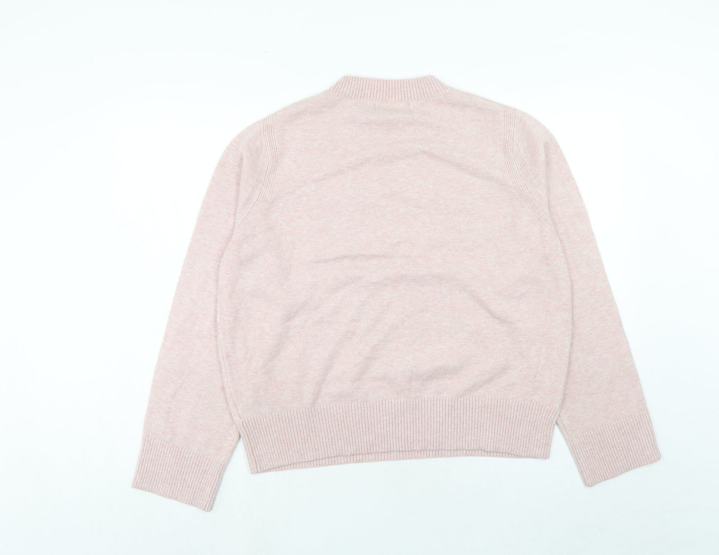 Marks and Spencer Womens Pink Roll Neck Polyester Pullover Jumper Size L - Wonder