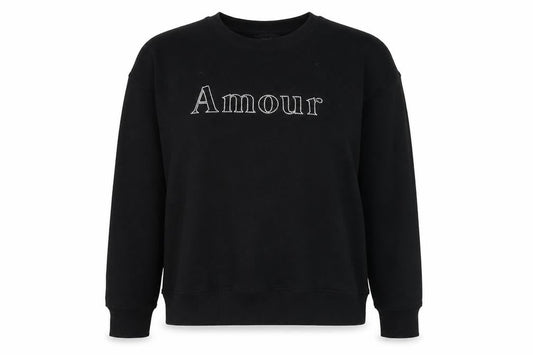 New Look Womens Black Cotton Pullover Sweatshirt Size S Pullover - Amour
