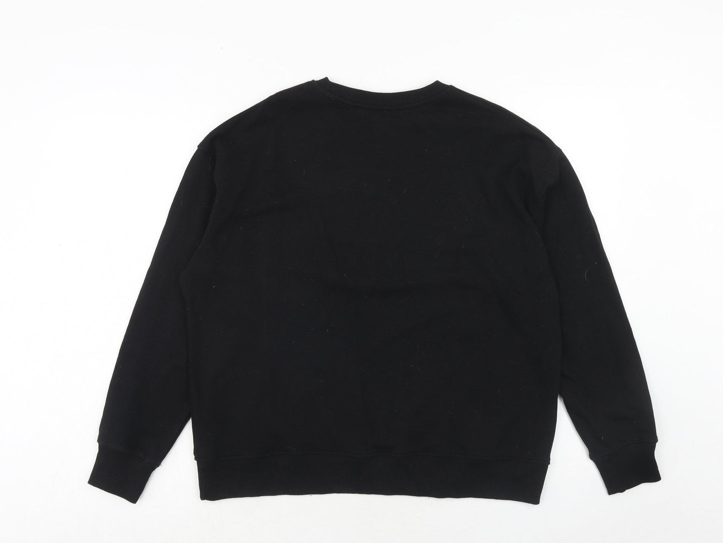 New Look Womens Black Cotton Pullover Sweatshirt Size S Pullover - Amour