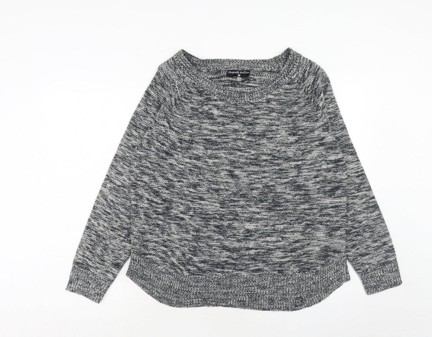 Originals Womens Grey Round Neck Acrylic Pullover Jumper Size L