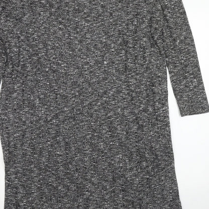 Select Womens Grey V-Neck Polyester Cardigan Jumper Size 14