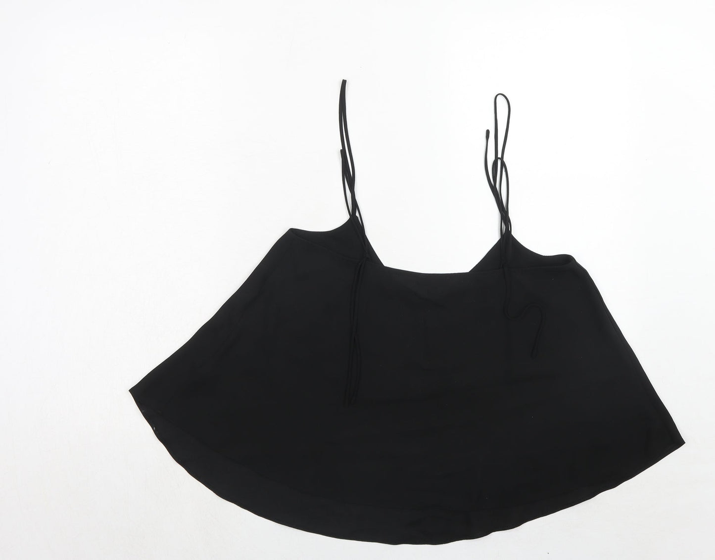 Topshop Womens Black Polyester Basic Tank Size 10 V-Neck