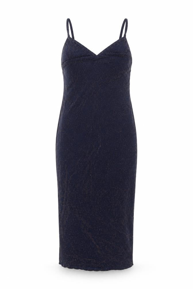 Boohoo Womens Blue Nylon Slip Dress Size 12 V-Neck Pullover