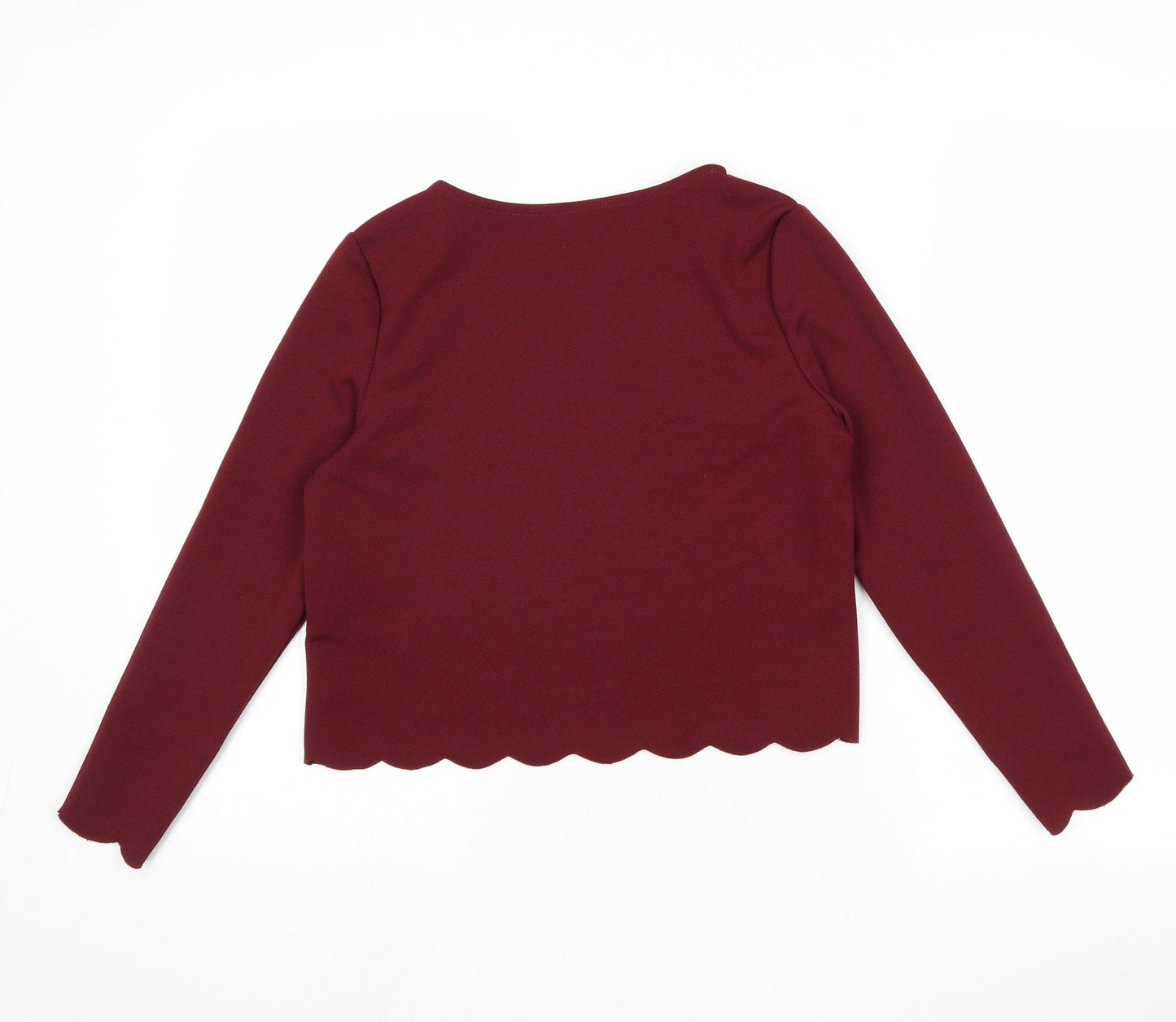 New Look Womens Red Polyester Basic T-Shirt Size 10 Round Neck