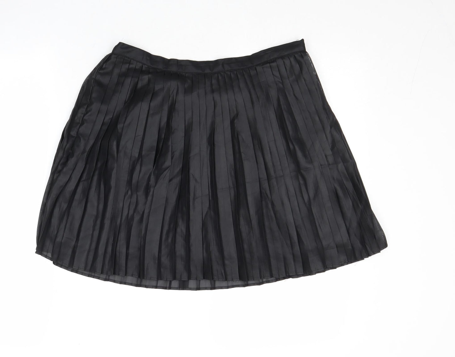 Vera Moda Womens Black Polyester Pleated Skirt Size 10 Zip