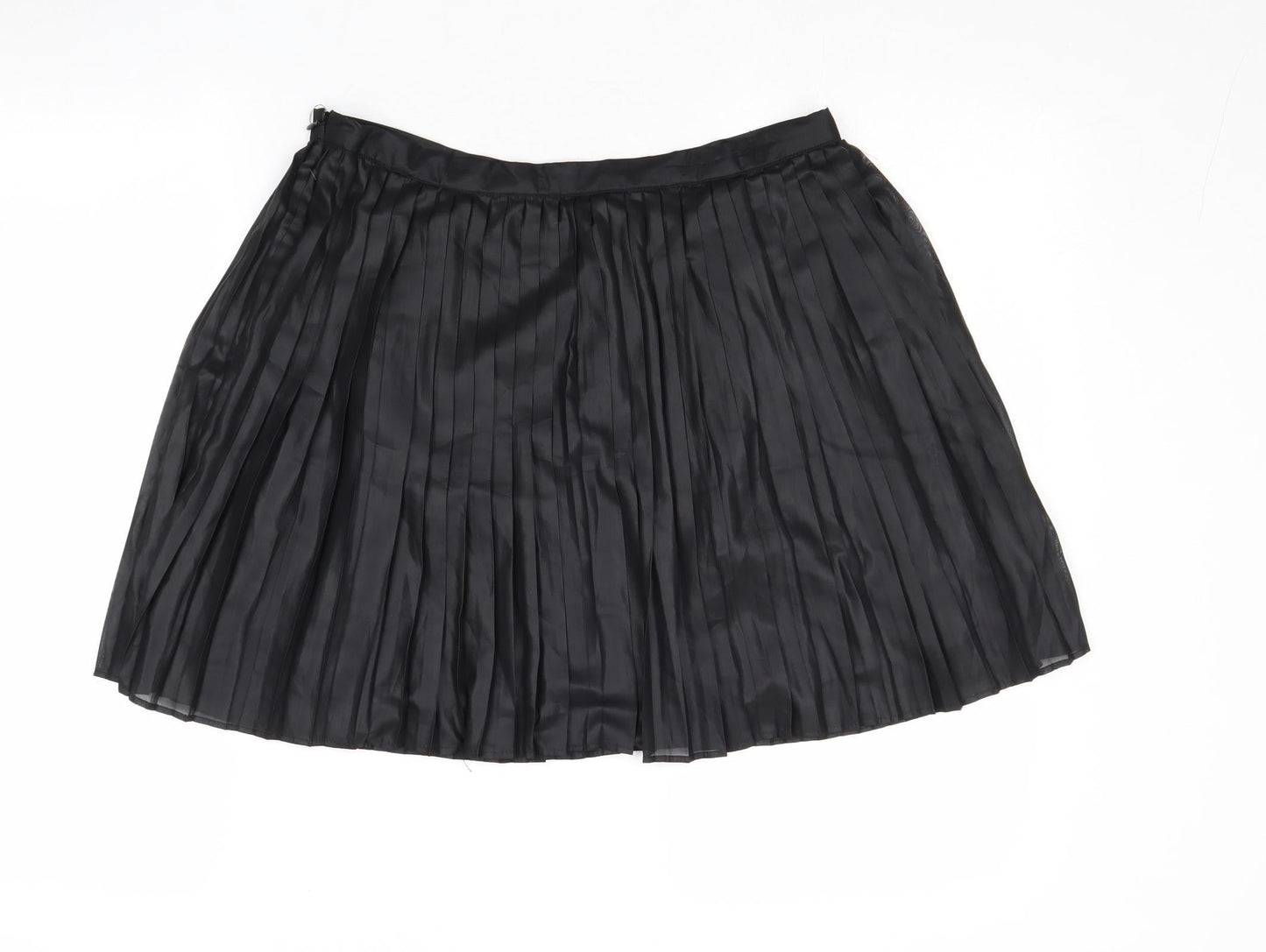 Vera Moda Womens Black Polyester Pleated Skirt Size 10 Zip