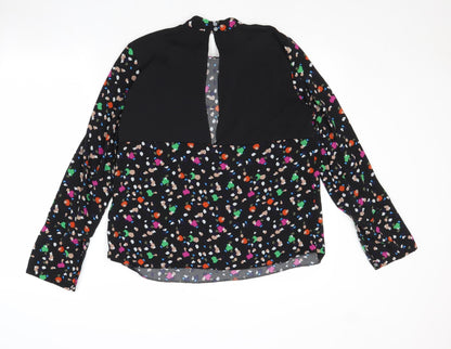 Warehouse Womens Multicoloured Geometric Polyester Basic Blouse Size 12 Mock Neck - Open Back