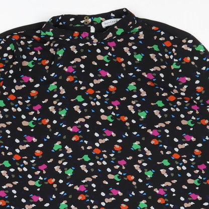 Warehouse Womens Multicoloured Geometric Polyester Basic Blouse Size 12 Mock Neck - Open Back