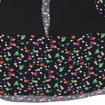 Warehouse Womens Multicoloured Geometric Polyester Basic Blouse Size 12 Mock Neck - Open Back