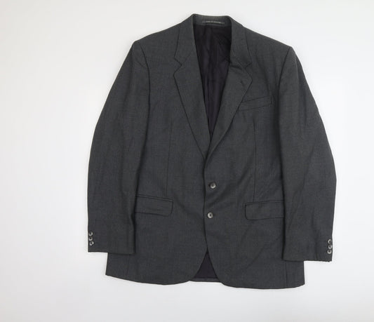 The Label Mens Grey Wool Jacket Suit Jacket Size L Regular