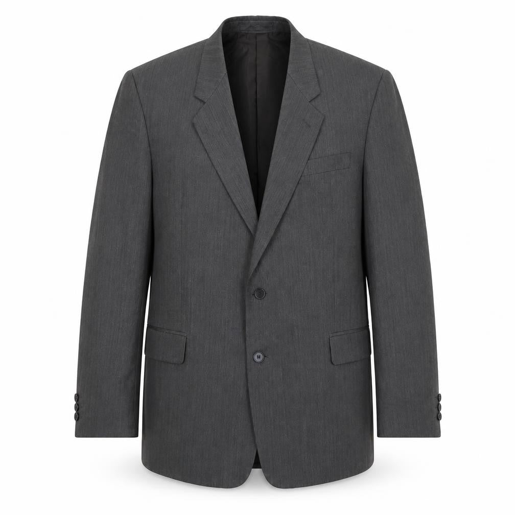 Pin stripe Mens Grey Polyester Jacket Suit Jacket Size L Regular
