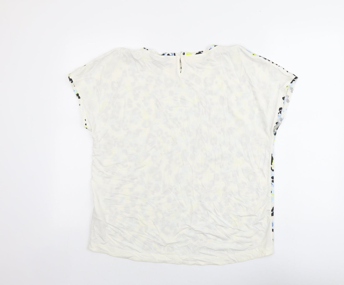 Marks and Spencer Womens Multicoloured Animal Print Polyester Basic T-Shirt Size 12 Round Neck - Leopard Pattern
