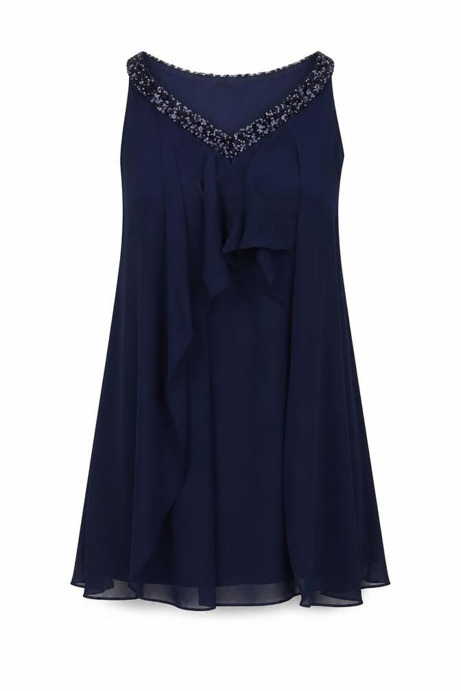 Monsoon Womens Blue Polyester A-Line Size 8 V-Neck Pullover