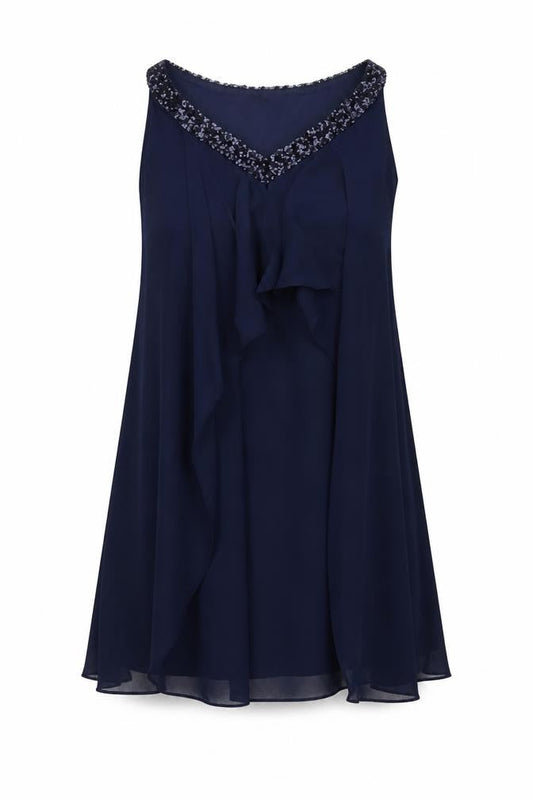 Monsoon Womens Blue Polyester A-Line Size 8 V-Neck Pullover