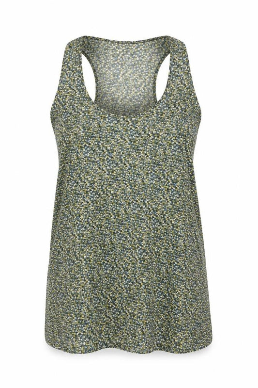 Axara Paris Womens Multicoloured Geometric Polyester Basic Tank Size M Scoop Neck