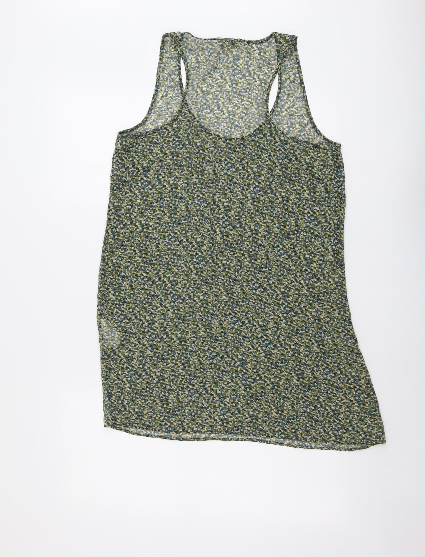 Axara Paris Womens Multicoloured Geometric Polyester Basic Tank Size M Scoop Neck