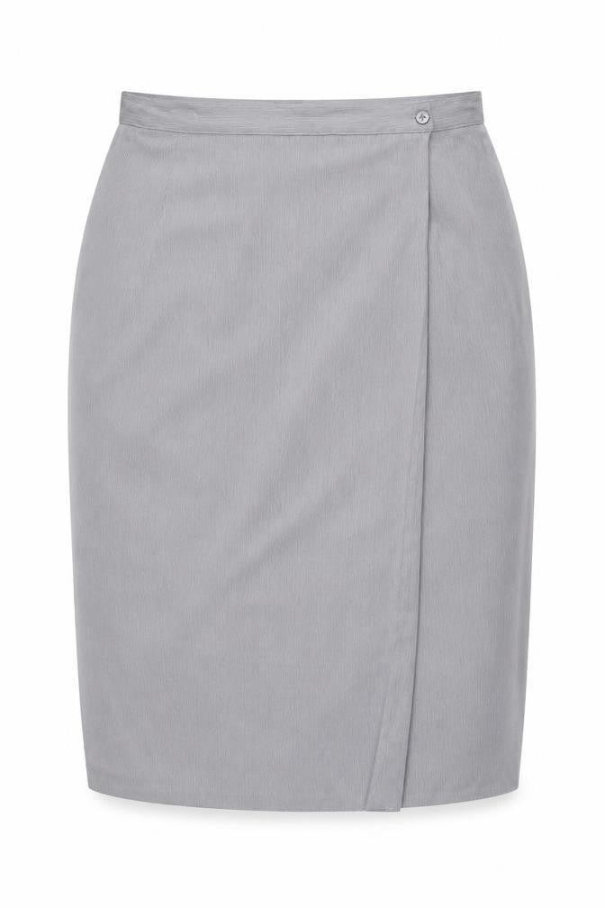 Bonmarché Womens Grey Polyester Wrap Skirt Size 24 Zip