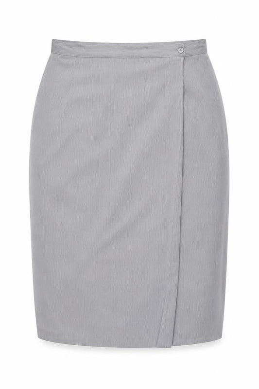 Bonmarché Womens Grey Polyester Wrap Skirt Size 24 Zip