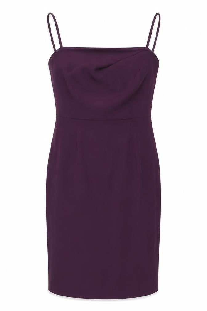 Rochelle Humes Womens Purple Polyester Shift Size 12 Square Neck Zip