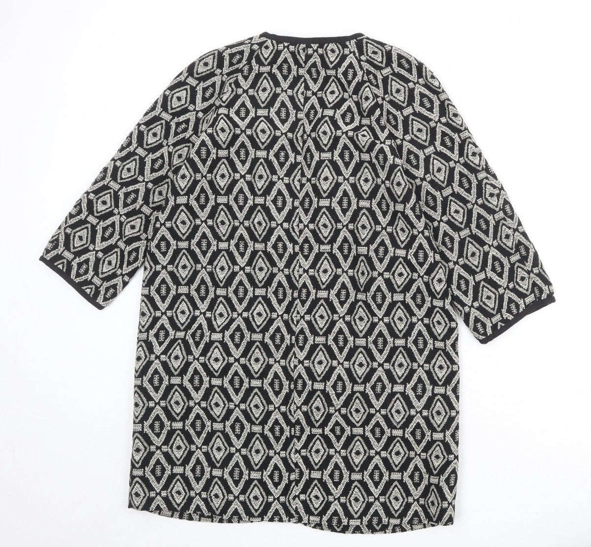 Suite Blanco Womens Black Geometric Kimono Jacket Size XS