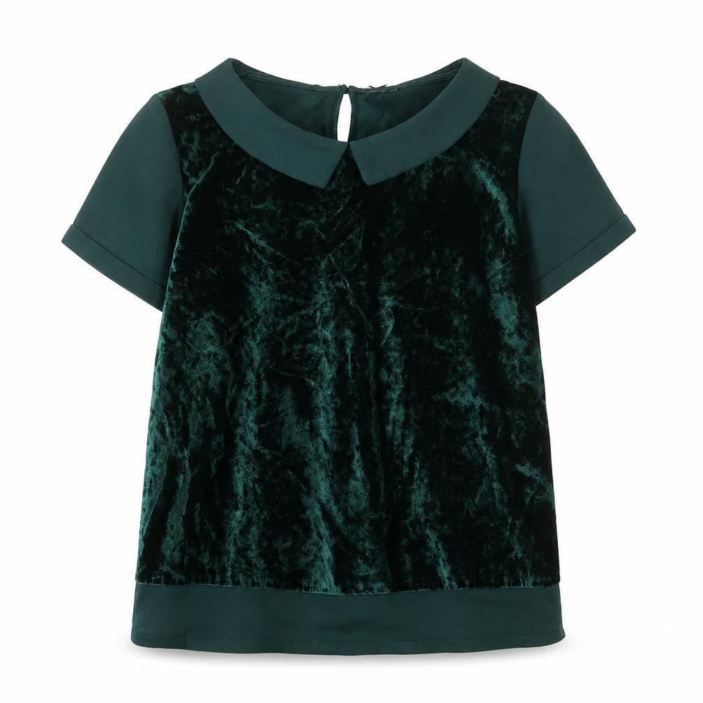 NEXT Girls Green Viscose Pullover Blouse Size 12 Years Collared Button