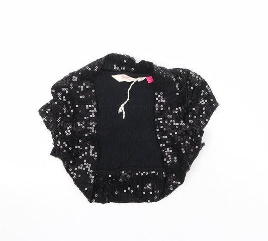 New Look Girls Black V-Neck Viscose Cardigan Jumper Size 10-11 Years Pullover