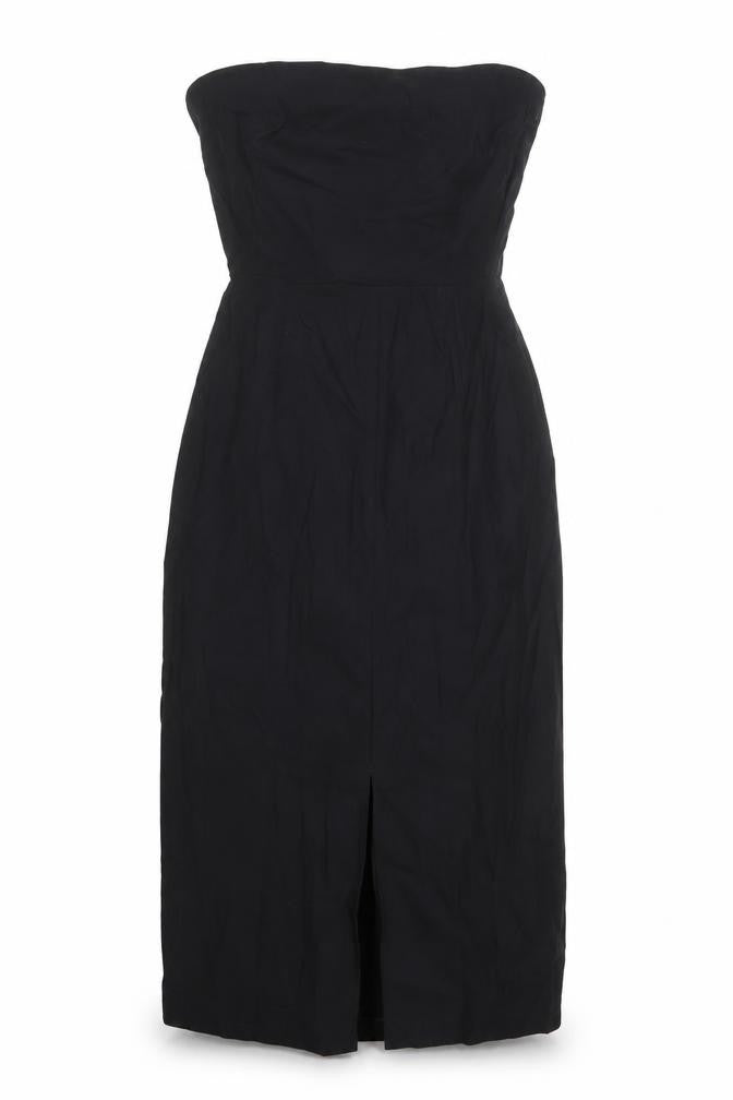 Marks & Spencer Womens Black Viscose Sheath Size 14 Square Neck Zip