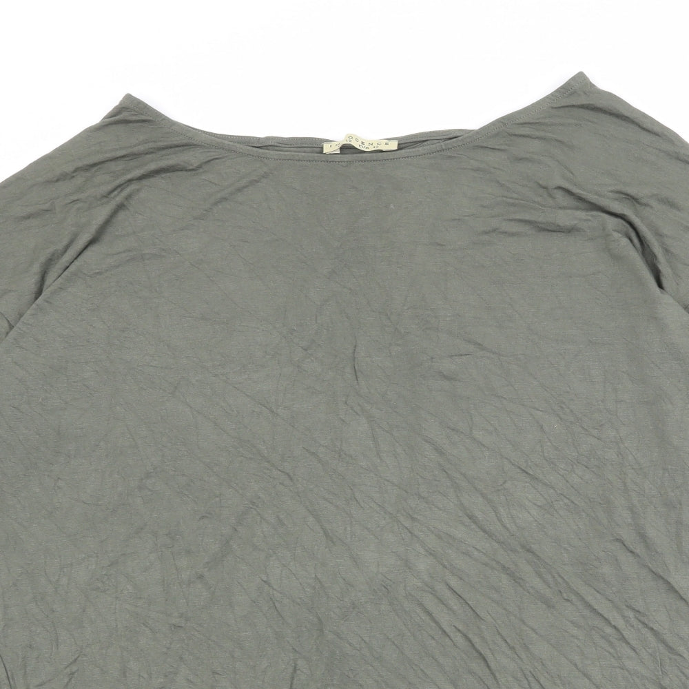 Innocent Womens Green Viscose Basic T-Shirt Size 12 Round Neck - Cut Out Back Detail