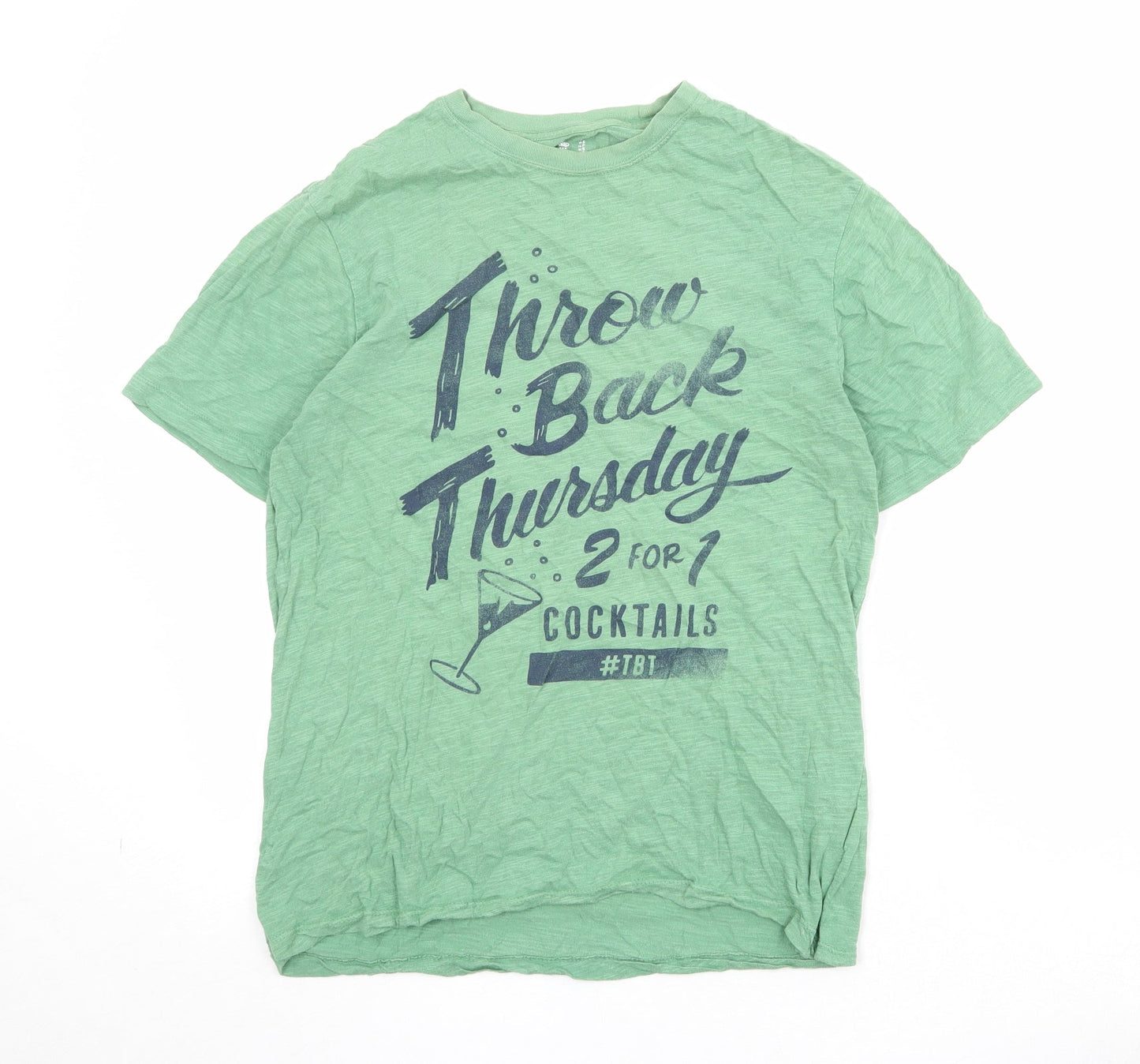 Gap Womens Green Cotton Basic T-Shirt Size S Round Neck - Throw Back Thursday
