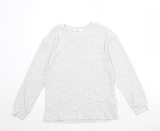 Marks and Spencer Boys Grey Cotton Pullover Sweatshirt Size 9-10 Years Pullover