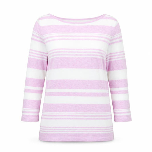 Berkertex Womens Purple Round Neck Striped Viscose Pullover Jumper Size 14