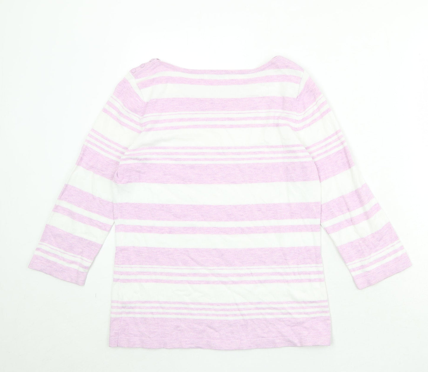 Berkertex Womens Purple Round Neck Striped Viscose Pullover Jumper Size 14