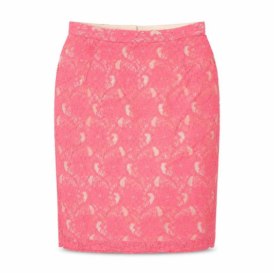 H&M Womens Pink Geometric Cotton Straight & Pencil Skirt Size 8 Zip