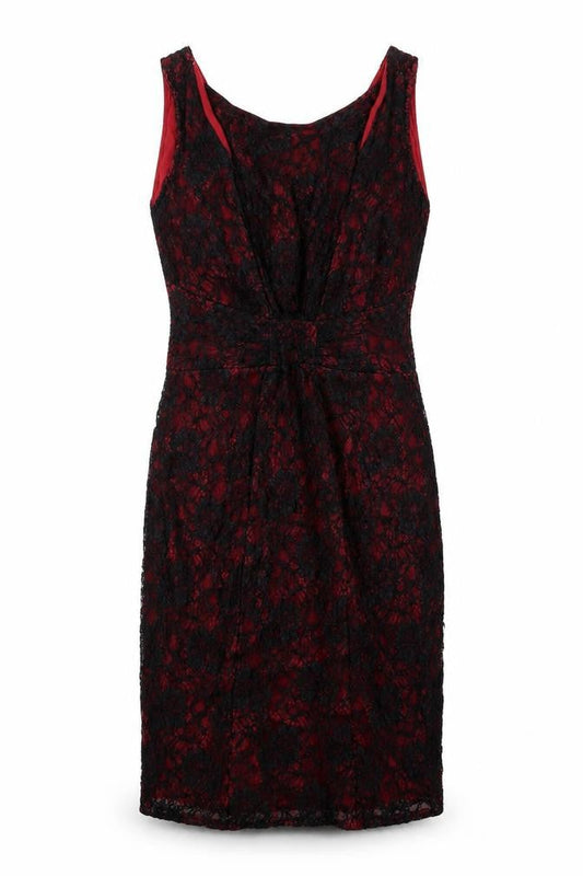 Donna Ricco Womens Black Nylon Tank Dress Size 10 Boat Neck Zip
