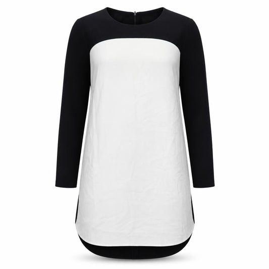 Topshop Womens Black Colourblock Polyester Shift Size 14 Boat Neck Zip