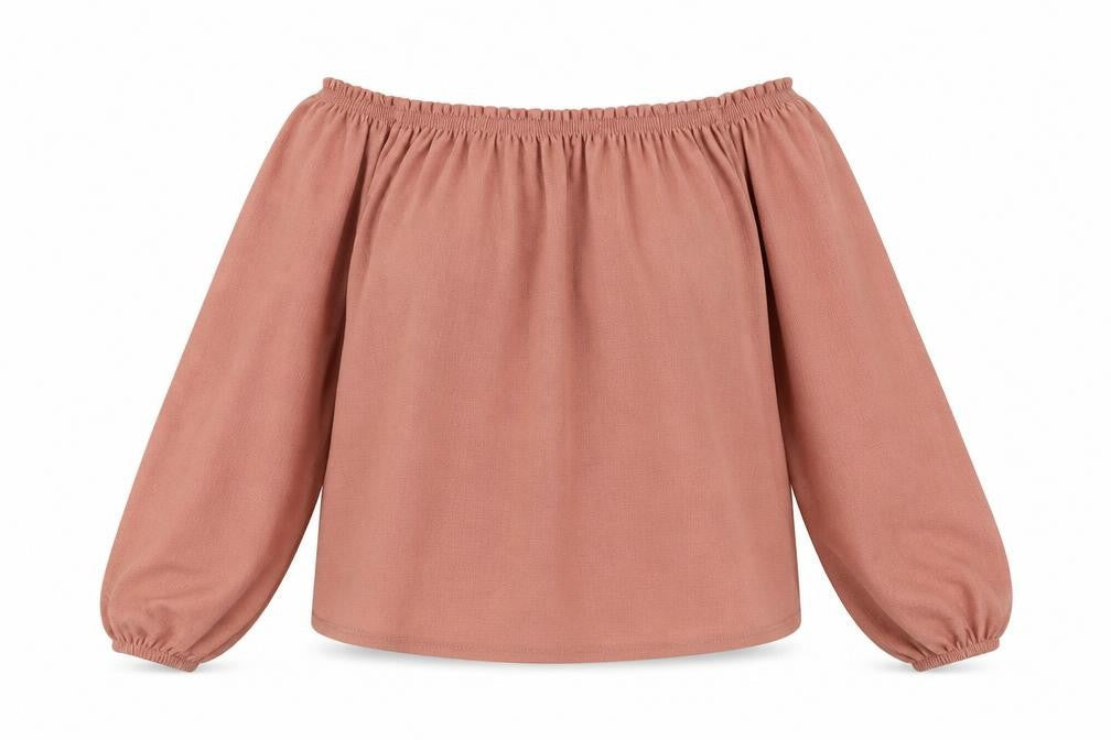 Bershka Womens Pink Polyester Basic Blouse Size S Boat Neck