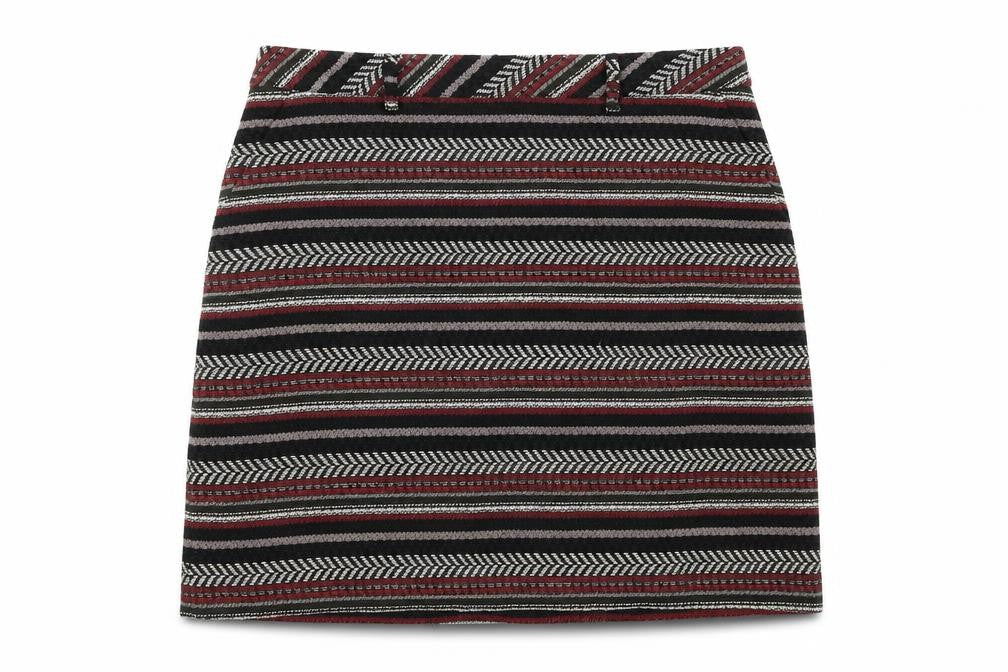 Marks & Spencer Womens Black Geometric Polyester A-Line Skirt Size 10 Zip